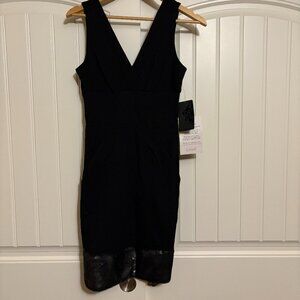 CC Couture Bodycon Dress XS Xtra Small Black Sequin Hem Cocktail Party Dress NEW